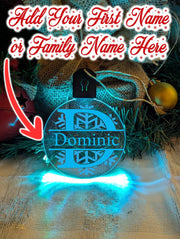 Monogram Initial A, B, C, D Personalised Name Christmas Bauble Decoration family christmas gifts