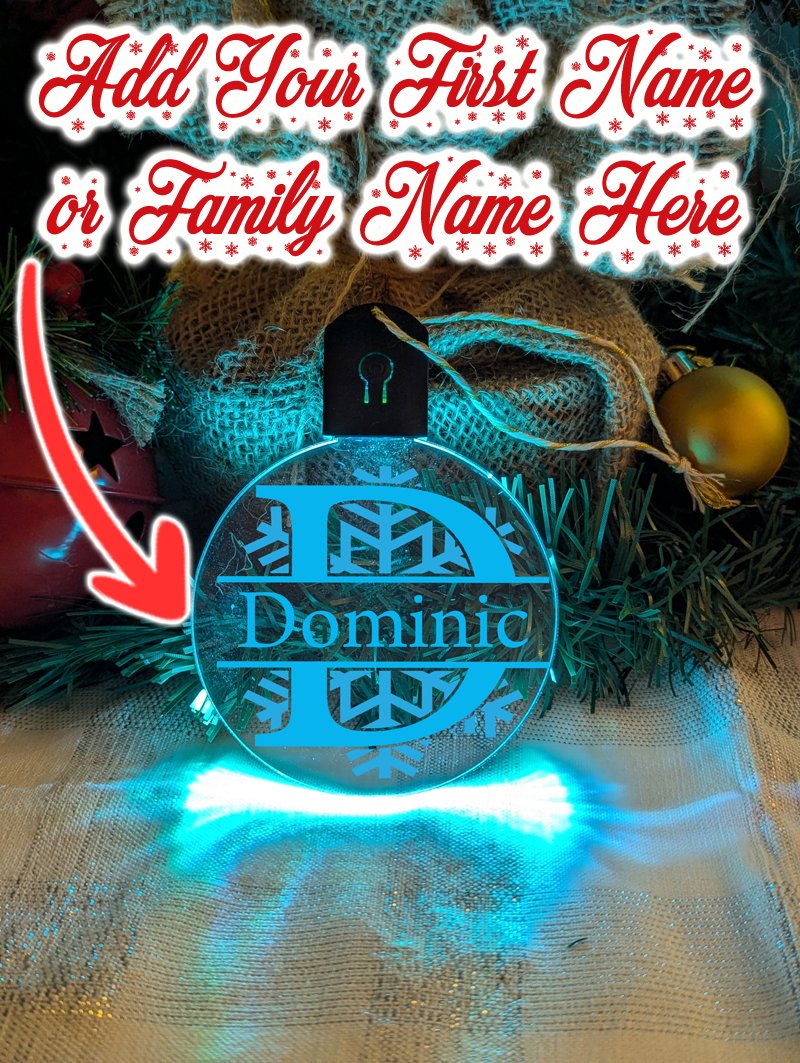 Monogram Initial A, B, C, D Personalised Name Christmas Bauble Decoration family christmas gifts