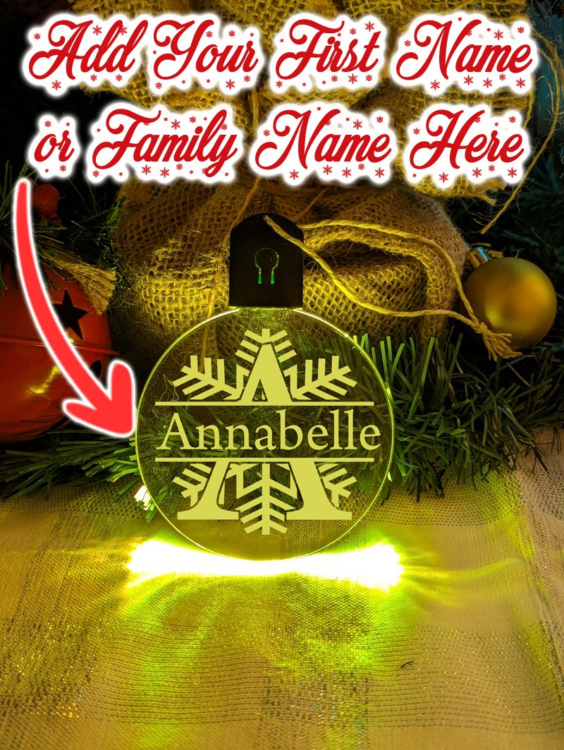 Monogram Initial A, B, C, D Personalised Name Christmas Bauble Decoration  add your first name 