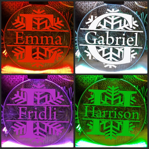 Monogram Initial E, F, G, H  Personalised Name Christmas Bauble Decoration 