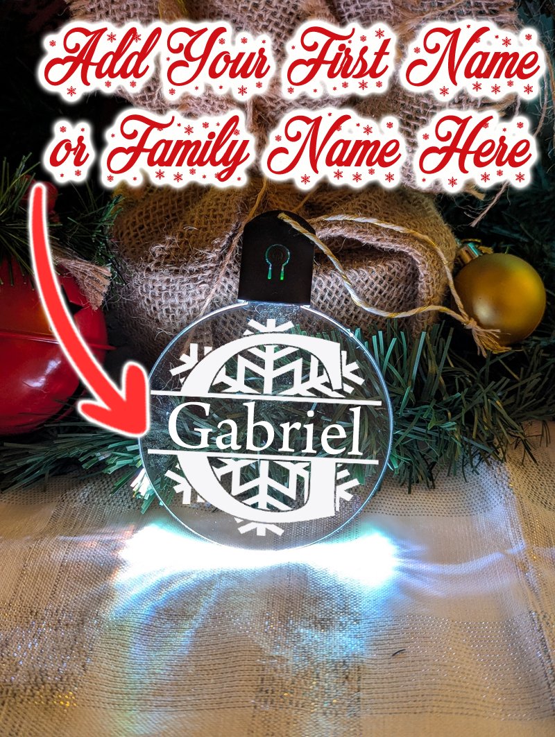 Monogram Initial E, F, G, H  Personalised Name Christmas Bauble Decoration great gift for the family