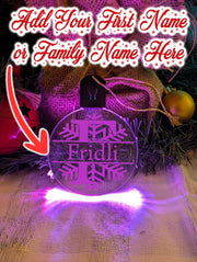 Monogram Initial E, F, G, H Personalised Name Christmas Bauble Decoration add your family or given name 