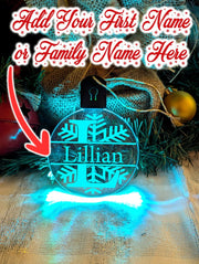 Monogram Initial I, J, K, L  Personalised Name Christmas Bauble Decoration - custom name 