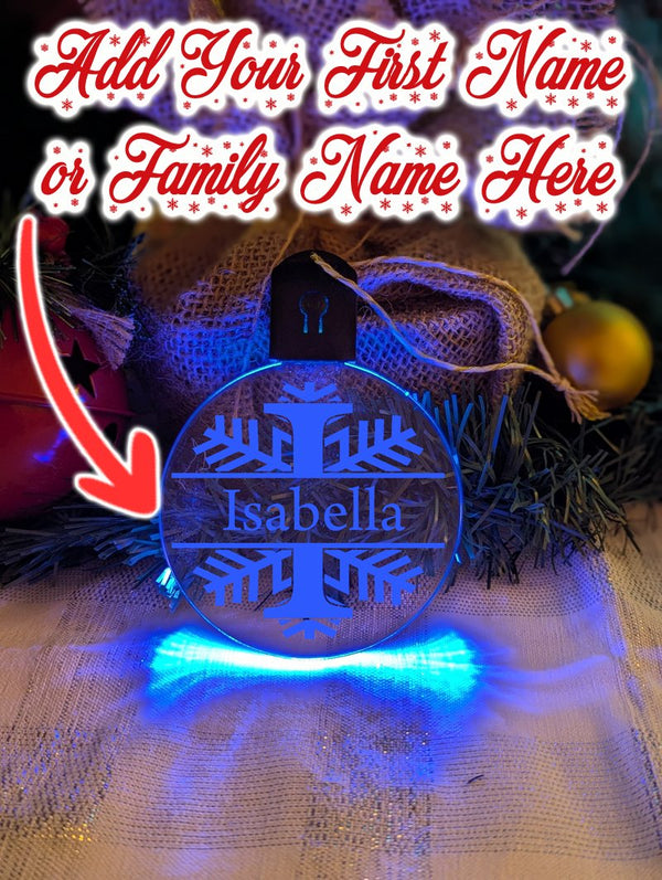 Monogram Initial I, J, K, L  Personalised Name Christmas Bauble xmas tree Decoration 