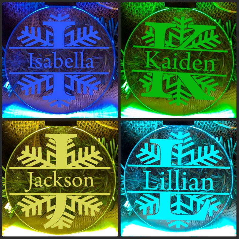 Monogram Initial I, J, K, L  Personalised Name Christmas Bauble Decoration  