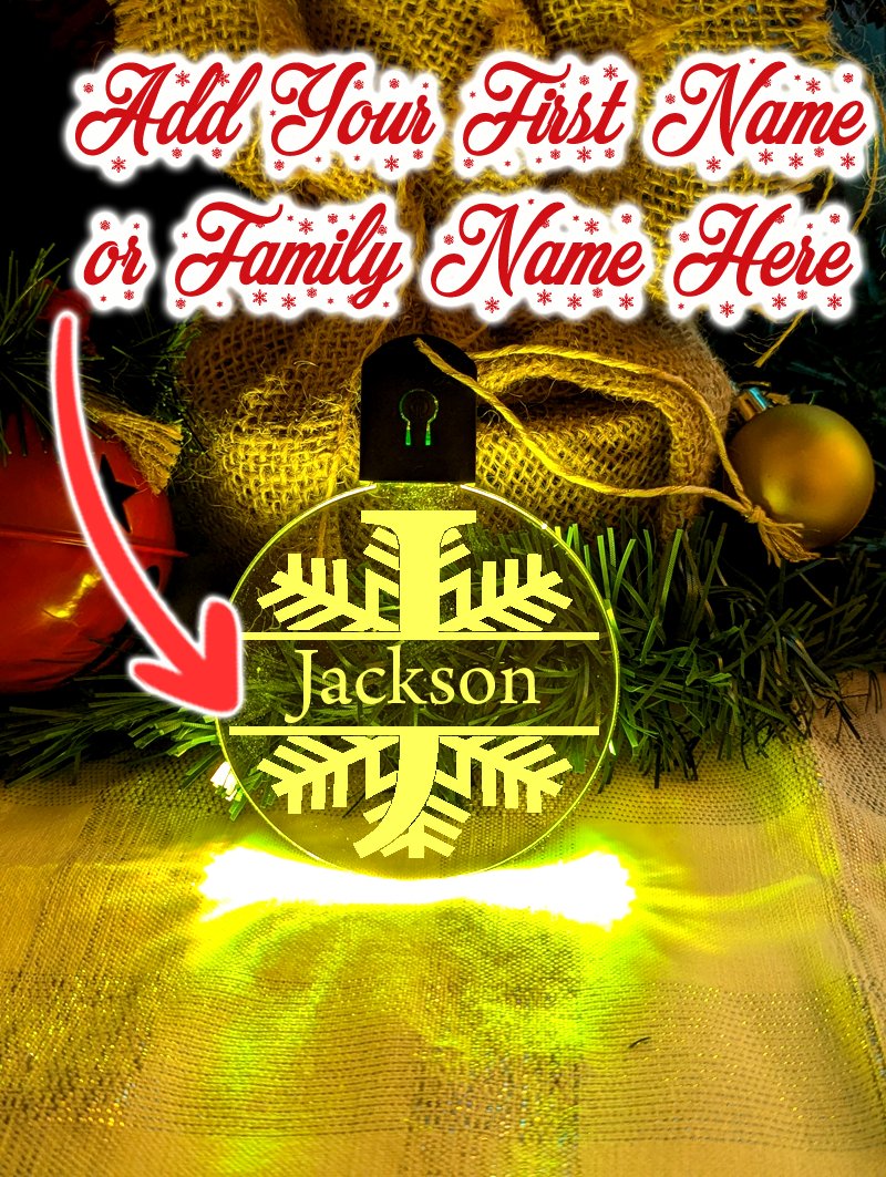 Monogram Initial I, J, K, L  Personalised Name Christmas Bauble Decoration add your first or last name 