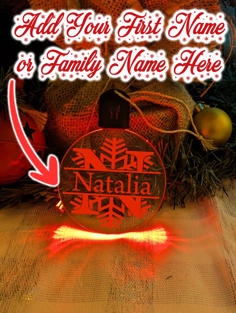 Monogram Inital Initial M, N, O, P  custom Name Christmas Bauble Decoration 