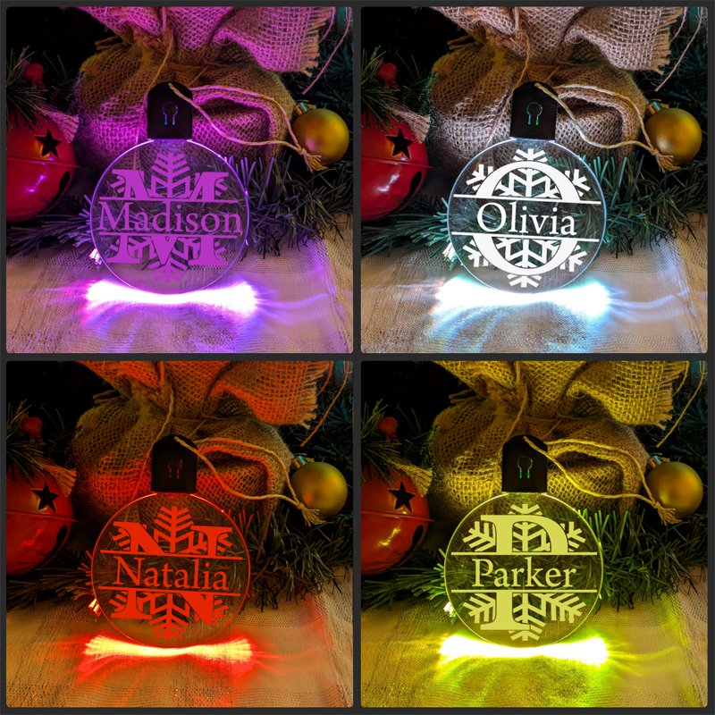 Monogram Initial M, N, O, P  Personalised Name Christmas tree Bauble Decoration  