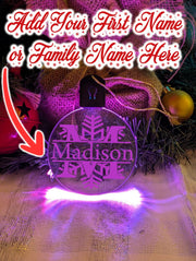 Monogram Initial M, N, O, P  Personalised Name Christmas Bauble Decoration  lamp 