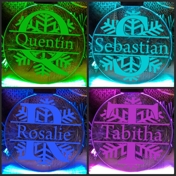 Monogram Initial Q R S T Personalised Name Christmas Bauble Decoration - KustomboxNight Lights & Ambient LightingKustomboxBauble - Standard Size