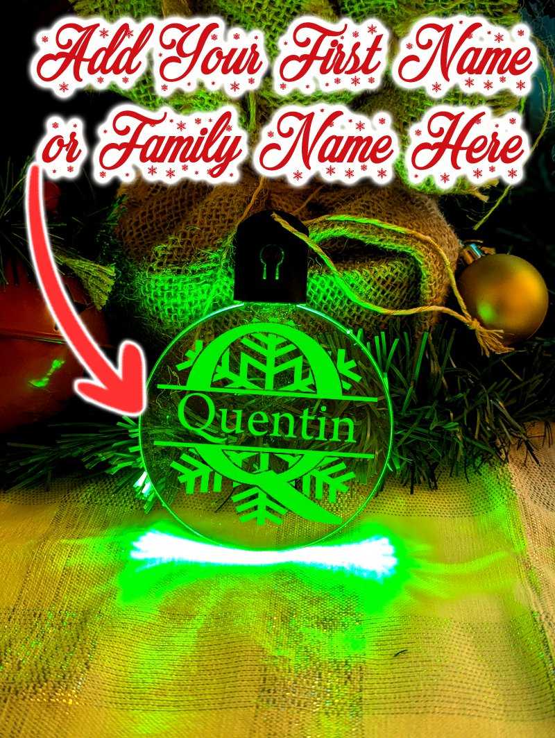 Monogram Initial Q R S T Personalised Name Christmas Bauble Decoration - KustomboxNight Lights & Ambient LightingKustomboxBauble - Standard Size