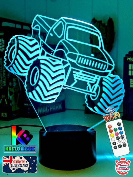 Monster Jam Truck Ute 3D LED Night Light Lamp - KustomboxNight Lights & Ambient LightingKustomboxStandard Size No Name