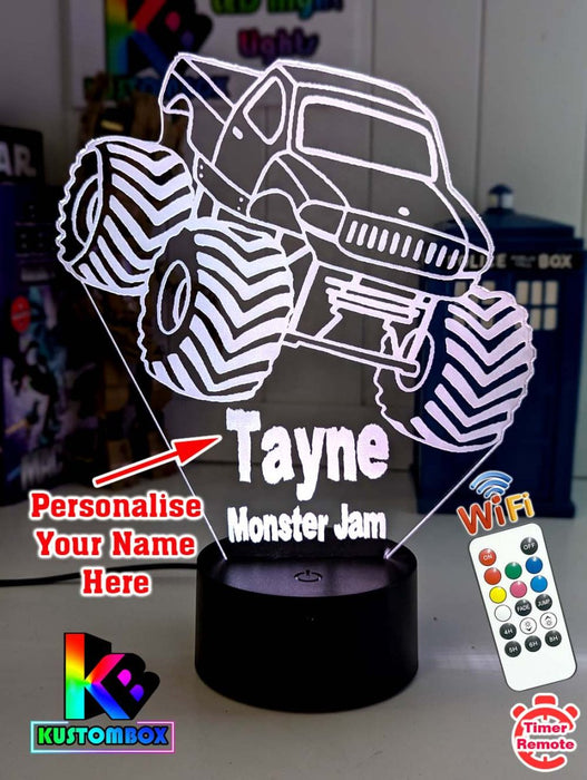 Monster Jam Truck Ute 3D LED Night Light Lamp - KustomboxNight Lights & Ambient LightingKustomboxStandard Size No Name
