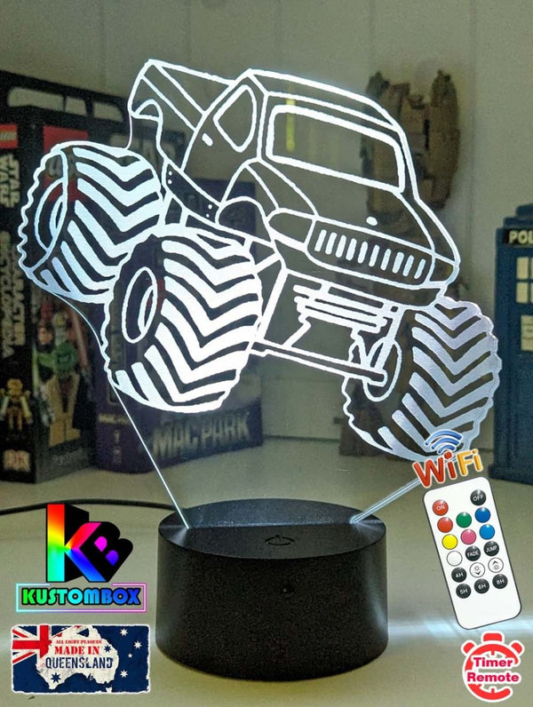 Monster Jam Truck Ute 3D LED Night Light Lamp - KustomboxNight Lights & Ambient LightingKustomboxStandard Size No Name