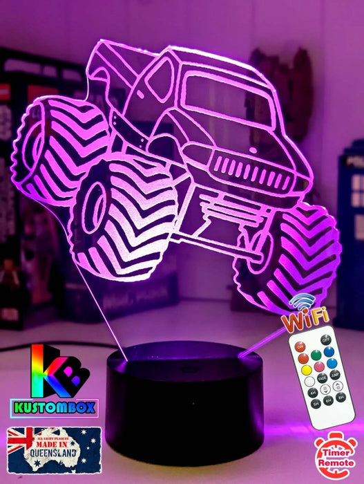 Monster Jam Truck Ute 3D LED Night Light Lamp - KustomboxNight Lights & Ambient LightingKustomboxStandard Size No Name