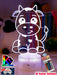 Moo Cow Personalised 3D LED Night Light Childrens Lamp - KustomboxNight Lights & Ambient LightingKustomboxStandard Size - No Name