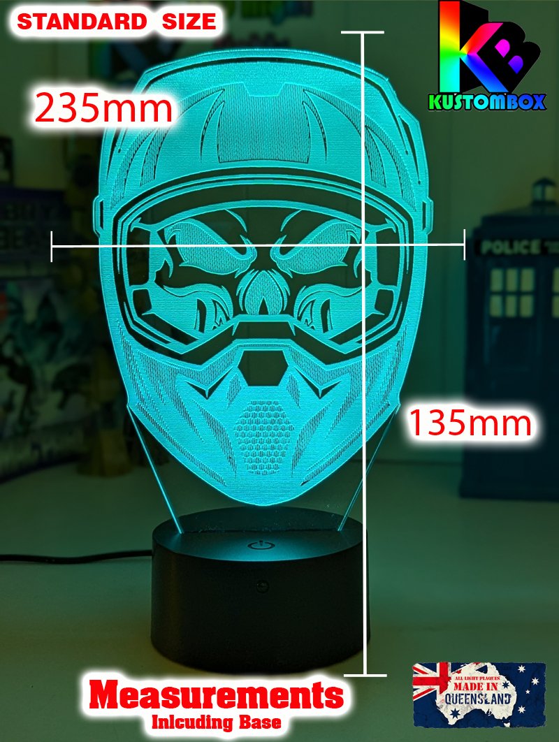 Motocross Dirtbike Motorbike Helmet 3D LED Night Light Lamp - KustomboxNight Lights & Ambient LightingKustomboxStandard Size - No Name