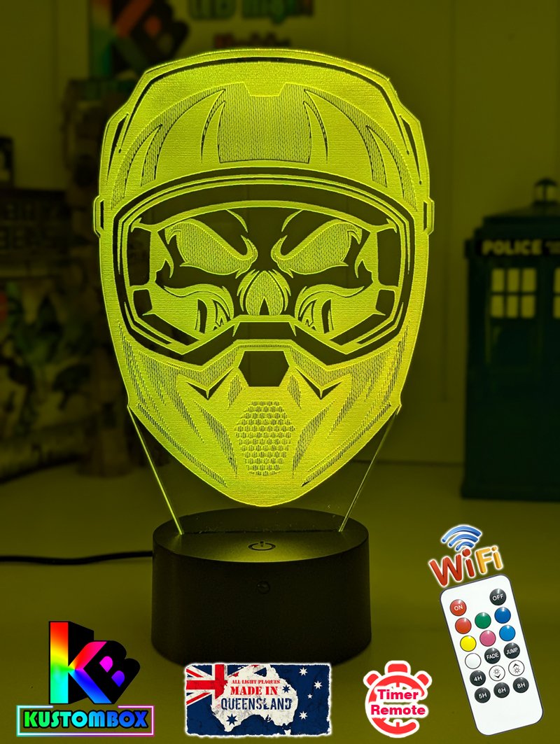 Motocross Dirtbike Motorbike Helmet 3D LED Night Light Lamp - KustomboxNight Lights & Ambient LightingKustomboxStandard Size - No Name