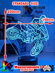 Motorbike Moto Cross Dirt Bike Rider 3D LED Night Light Lamp - KustomboxNight Lights & Ambient LightingKustomboxStandard SizeWhite Crack Base