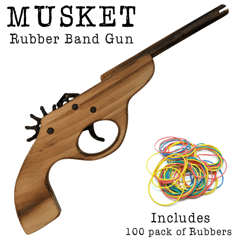 Musket Hand Pistol Wooden Rubber Band Gun & Classic Wooden Toy Guns - KustomboxToys & GamesKustombox1 x Musket Gun