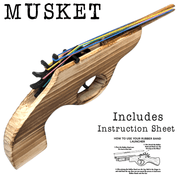 Musket Hand Pistol Wooden Rubber Band Gun & Classic Wooden Toy Guns - KustomboxToys & GamesKustombox1 x Musket Gun