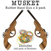Musket Hand Pistol Wooden Rubber Band Gun & Classic Wooden Toy Guns - KustomboxToys & GamesKustombox1 x Musket Gun