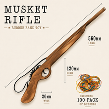 Musket Rifle Gun Wooden Rubber Band Toy Classic Timber Toy - KustomboxToys & GamesKustombox2 x Musket Rifle Gun