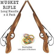 Musket Rifle Long Handle Wooden Rubber Band Gun Classic Wooden Toy Fun - KustomboxToys & GamesKustomboxMusket Rifle x 1 pc