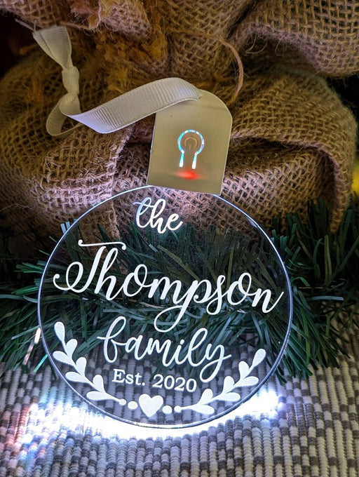 My Family Name Established Personalised Christmas Bauble Decoration - KustomboxNight Lights & Ambient LightingKustomboxBauble - Standard Size