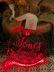 My Family Name Established Personalised Christmas Bauble Decoration - KustomboxNight Lights & Ambient LightingKustomboxBauble - Standard Size