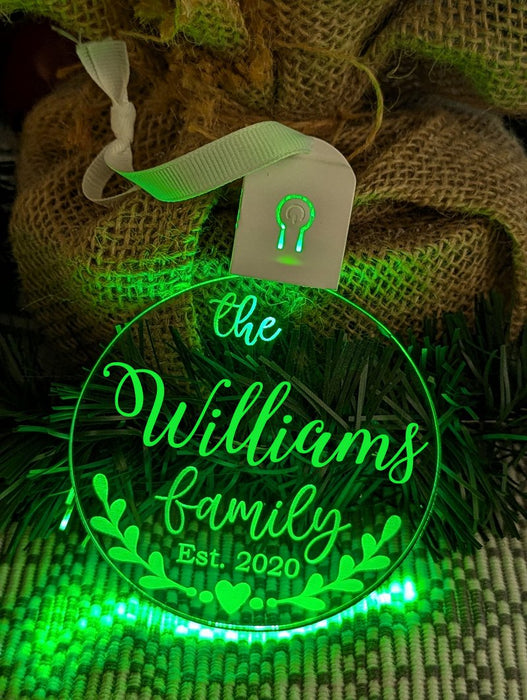 My Family Name Established Personalised Christmas Bauble Decoration - KustomboxNight Lights & Ambient LightingKustomboxBauble - Standard Size