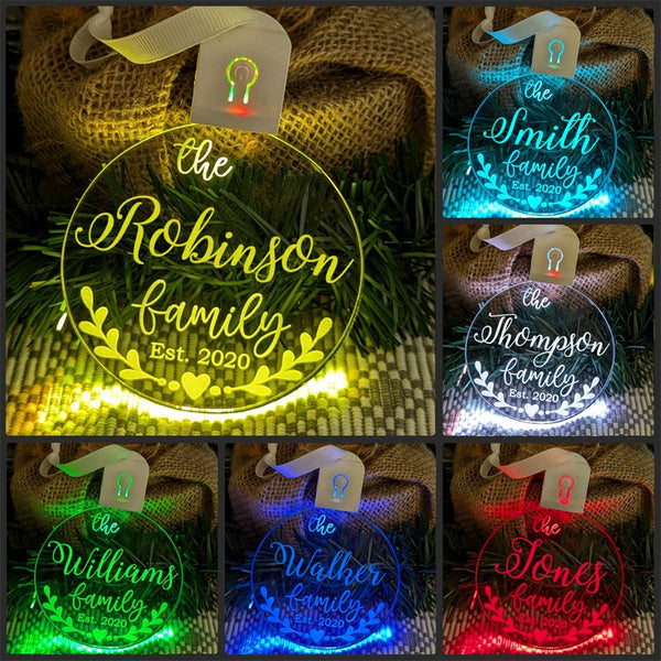 My Family Name Established Personalised Christmas Bauble Decoration - KustomboxNight Lights & Ambient LightingKustomboxBauble - Standard Size