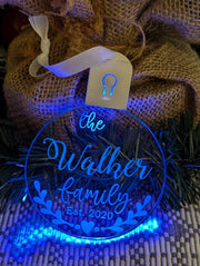 My Family Name Established Personalised Christmas Bauble Decoration - KustomboxNight Lights & Ambient LightingKustomboxBauble - Standard Size