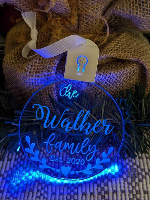 My Family Name Established Personalised Christmas Bauble Decoration - KustomboxNight Lights & Ambient LightingKustomboxBauble - Standard Size
