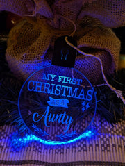 My First Christmas as a Aunty Personalised Bauble Light Decoration - KustomboxNight Lights & Ambient LightingKustomboxBauble - Standard Size