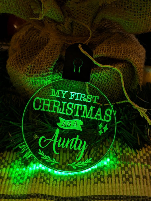 My First Christmas as a Aunty Personalised Bauble Light Decoration - KustomboxNight Lights & Ambient LightingKustomboxBauble - Standard Size