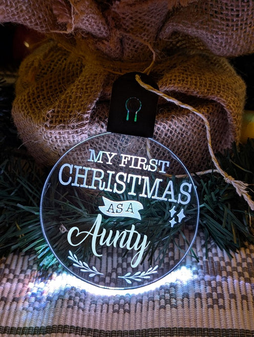 My First Christmas as a Aunty Personalised Bauble Light Decoration - KustomboxNight Lights & Ambient LightingKustomboxBauble - Standard Size
