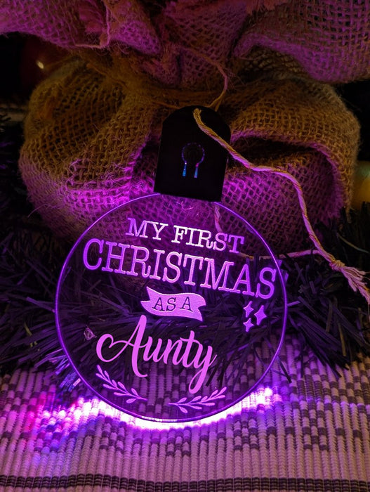 My First Christmas as a Aunty Personalised Bauble Light Decoration - KustomboxNight Lights & Ambient LightingKustomboxBauble - Standard Size