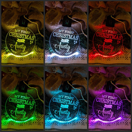My First Christmas as a Aunty Personalised Bauble Light Decoration - KustomboxNight Lights & Ambient LightingKustomboxBauble - Standard Size
