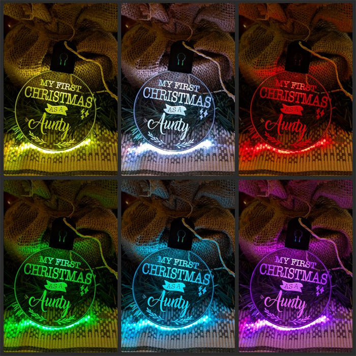 My First Christmas as a Aunty Personalised Bauble Light Decoration - KustomboxNight Lights & Ambient LightingKustomboxBauble - Standard Size