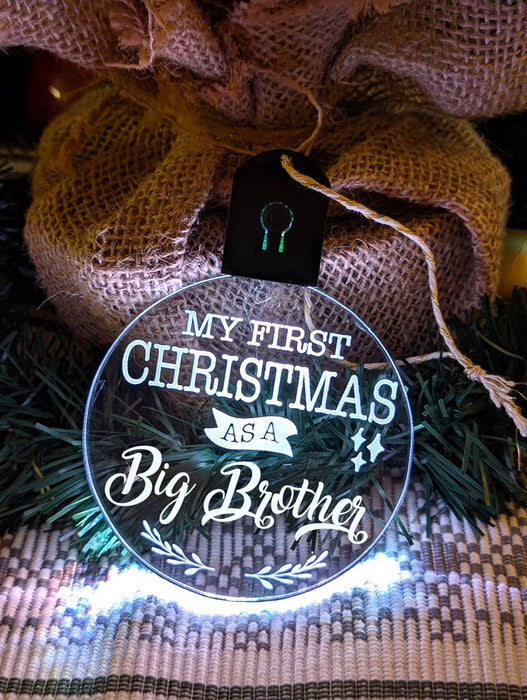 My First Christmas as a Big Brother Personalised Bauble Light Decoration - KustomboxNight Lights & Ambient LightingKustomboxBauble - Standard Size