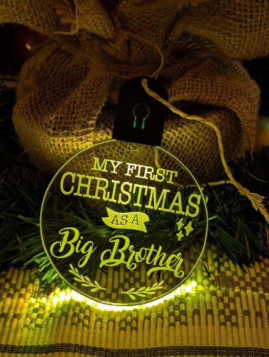My First Christmas as a Big Brother Personalised Bauble Light Decoration - KustomboxNight Lights & Ambient LightingKustomboxBauble - Standard Size