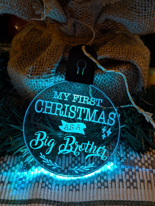 My First Christmas as a Big Brother Personalised Bauble Light Decoration - KustomboxNight Lights & Ambient LightingKustomboxBauble - Standard Size