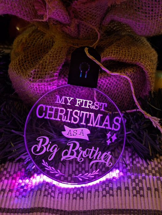 My First Christmas as a Big Brother Personalised Bauble Light Decoration - KustomboxNight Lights & Ambient LightingKustomboxBauble - Standard Size