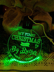 My First Christmas as a Big Brother Personalised Bauble Light Decoration - KustomboxNight Lights & Ambient LightingKustomboxBauble - Standard Size