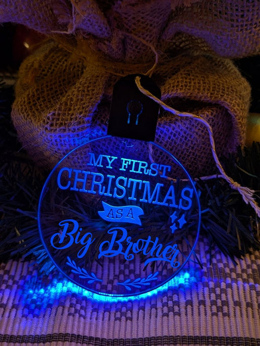 My First Christmas as a Big Brother Personalised Bauble Light Decoration - KustomboxNight Lights & Ambient LightingKustomboxBauble - Standard Size
