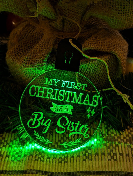 My First Christmas as a Big Sister Personalised Bauble Light Decoration - KustomboxNight Lights & Ambient LightingKustomboxBauble - Standard Size