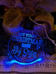 My First Christmas as a Big Sister Personalised Bauble Light Decoration - KustomboxNight Lights & Ambient LightingKustomboxBauble - Standard Size
