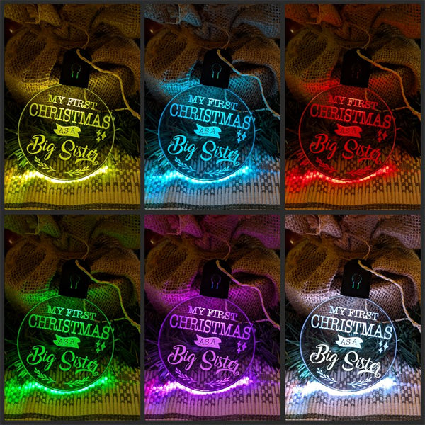 My First Christmas as a Big Sister Personalised Bauble Light Decoration - KustomboxNight Lights & Ambient LightingKustomboxBauble - Standard Size