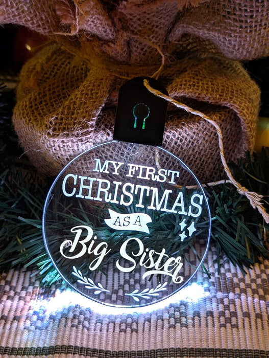 My First Christmas as a Big Sister Personalised Bauble Light Decoration - KustomboxNight Lights & Ambient LightingKustomboxBauble - Standard Size